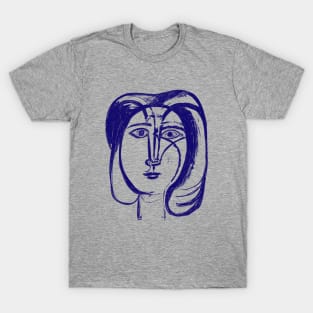 Picasso Woman's head #3 Blue T-Shirt